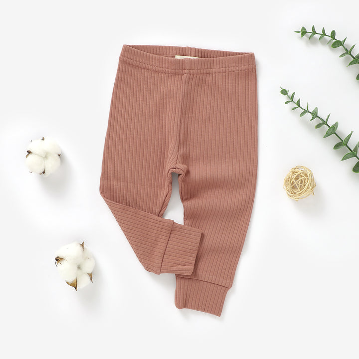 ORGANIC NATURAL COTTON RIBBED BABY TROUSERS