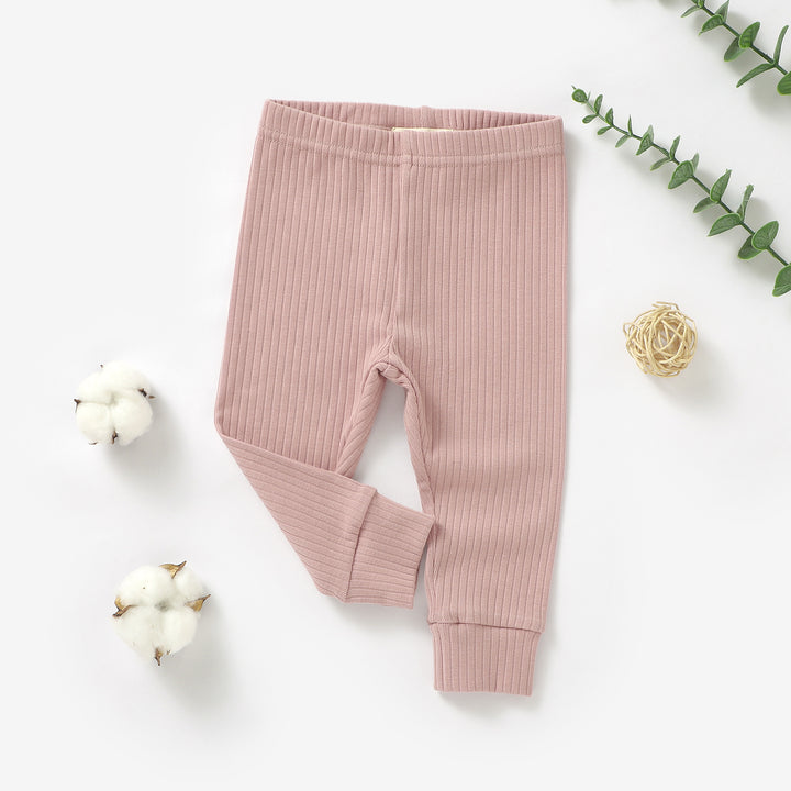 ORGANIC NATURAL COTTON RIBBED BABY TROUSERS