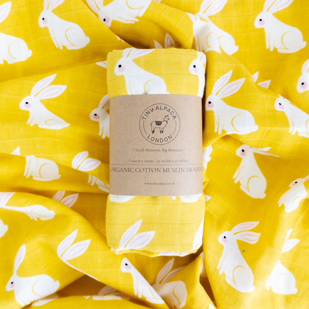 Organic Cotton Swaddle Wrap "Rabbit" 120X120CM