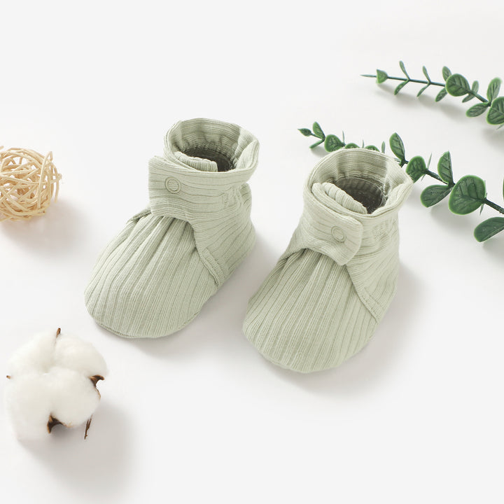 ORGANIC COTTON RIBBED BOOTIES SET 0-6 MONTHS 1 PAIR - Tiny Alpaca UK