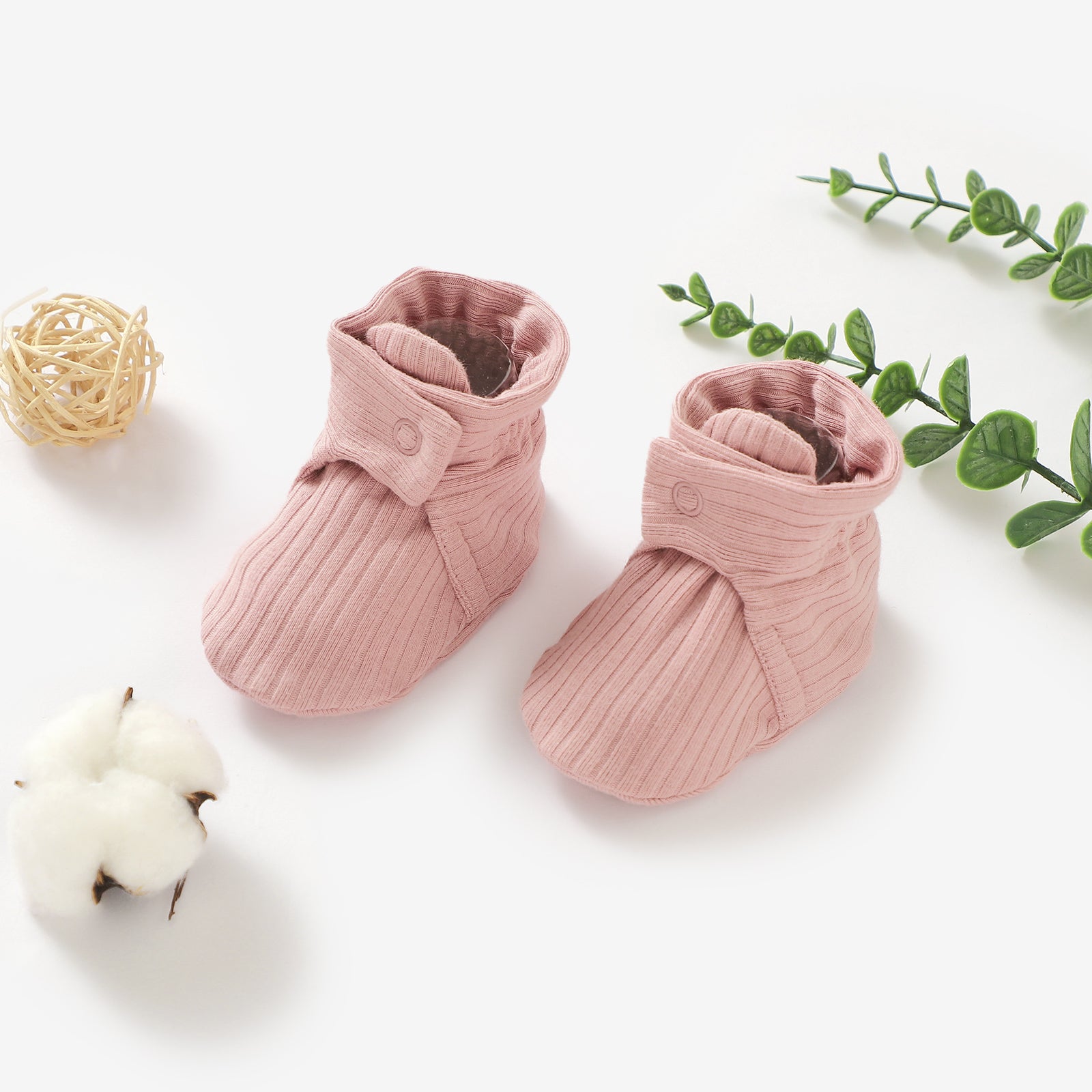 ORGANIC COTTON NEWBORN RIBBED BOOTIES 0 6 MONTHS 1 PAIR Tiny Alpaca UK