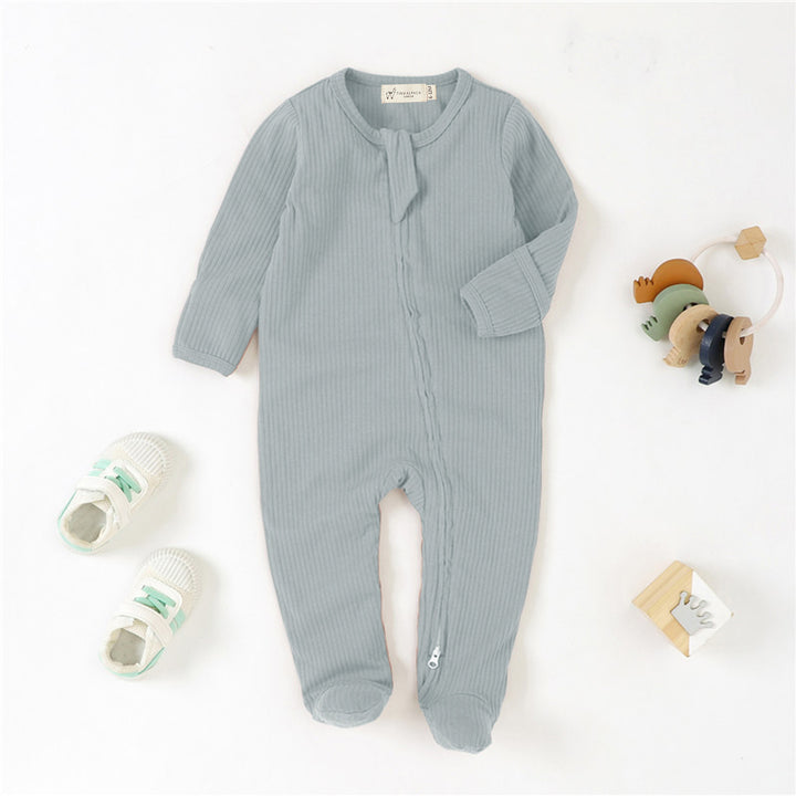 ORGANIC COTTON RIBBED SLEEPSUIT WITH TWO WAY ZIPPER | 0-24 M