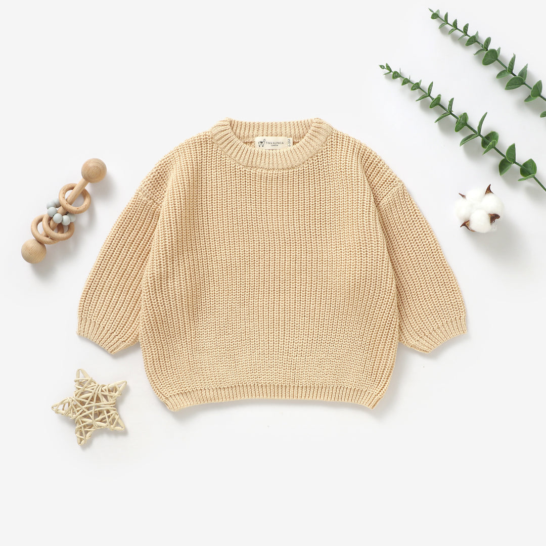 Organic Natural Cotton Baby Knitted Sweater | 0-3 Years