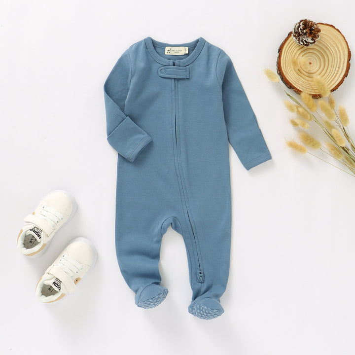 ORGANIC COTTON SLEEPSUIT WITH TWO WAY ZIPPER | 0-24 M