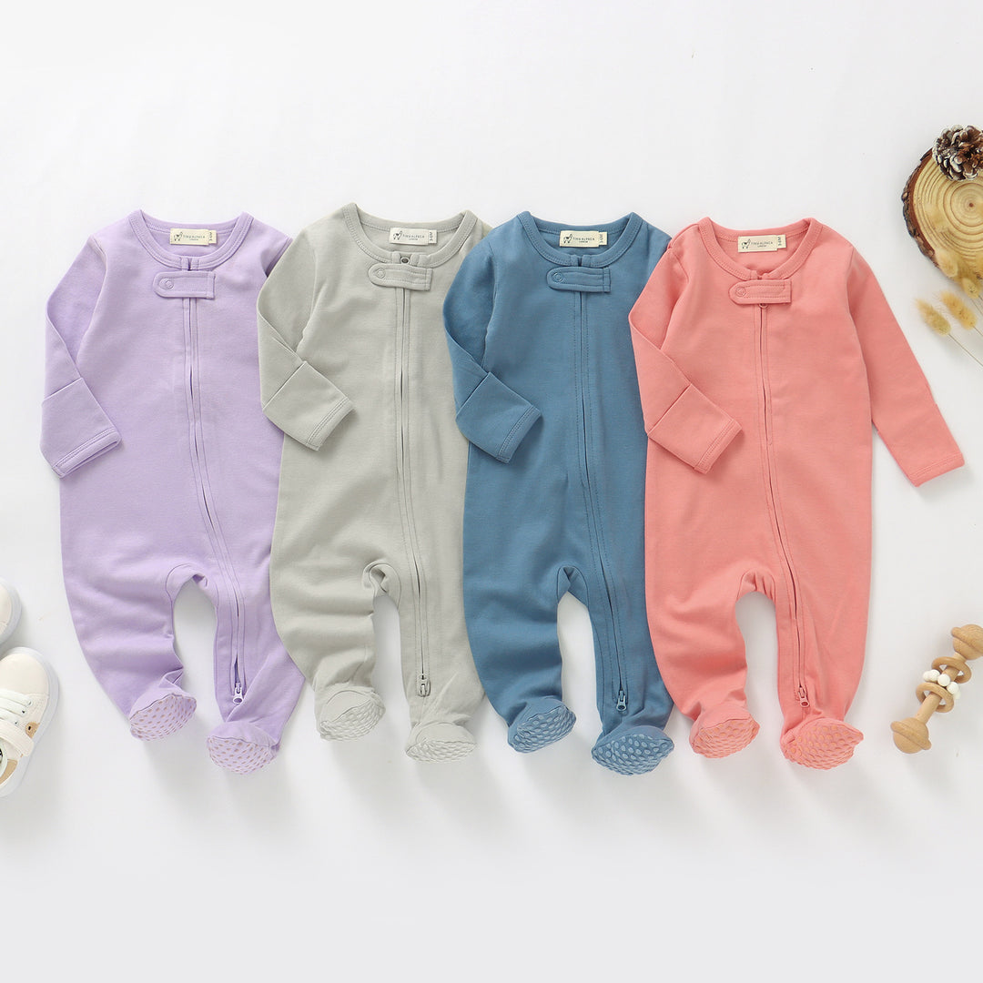 ORGANIC COTTON SLEEPSUIT WITH TWO WAY ZIPPER | 0-24 M