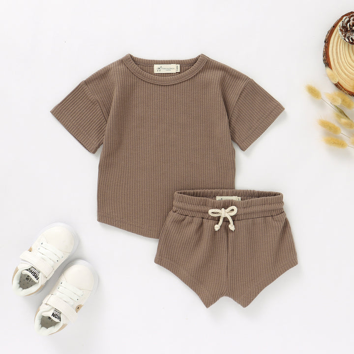 BABY WAFFLE CORD TOP AND SHORTS SET | 0-2 YEARS - Tiny Alpaca UK