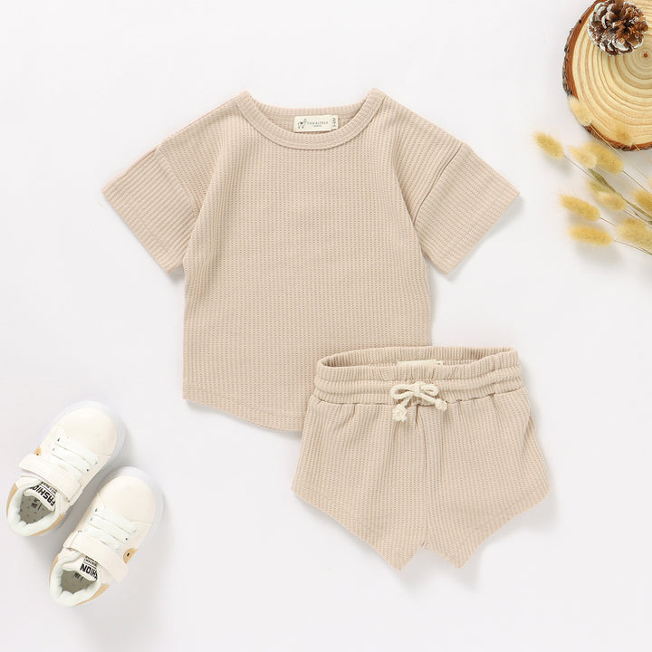 BABY WAFFLE CORD TOP AND SHORTS SET | 0-2 YEARS - Tiny Alpaca UK