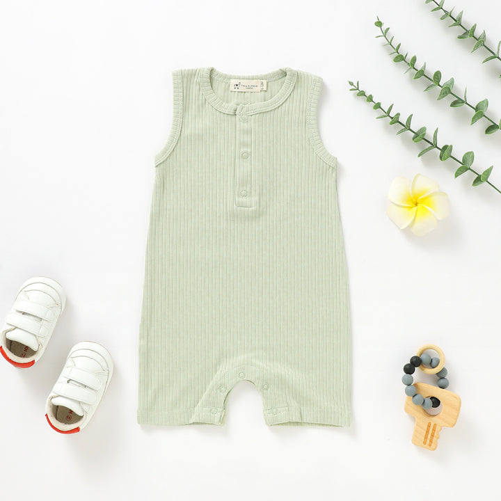 ORGANIC NATURAL COTTON RIBBED SLEEVELESS BABY VEST (0-24 MONTHS)