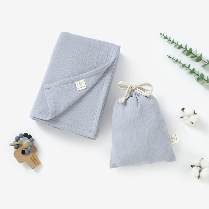Large Organic Swaddle Baby Blankets With Matching Bag 120x120cm