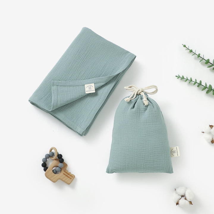 Large Organic Swaddle Baby Blankets With Matching Bag 120x120cm