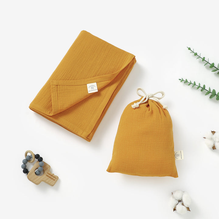 Large Organic Swaddle Baby Blankets With Matching Bag 120x120cm