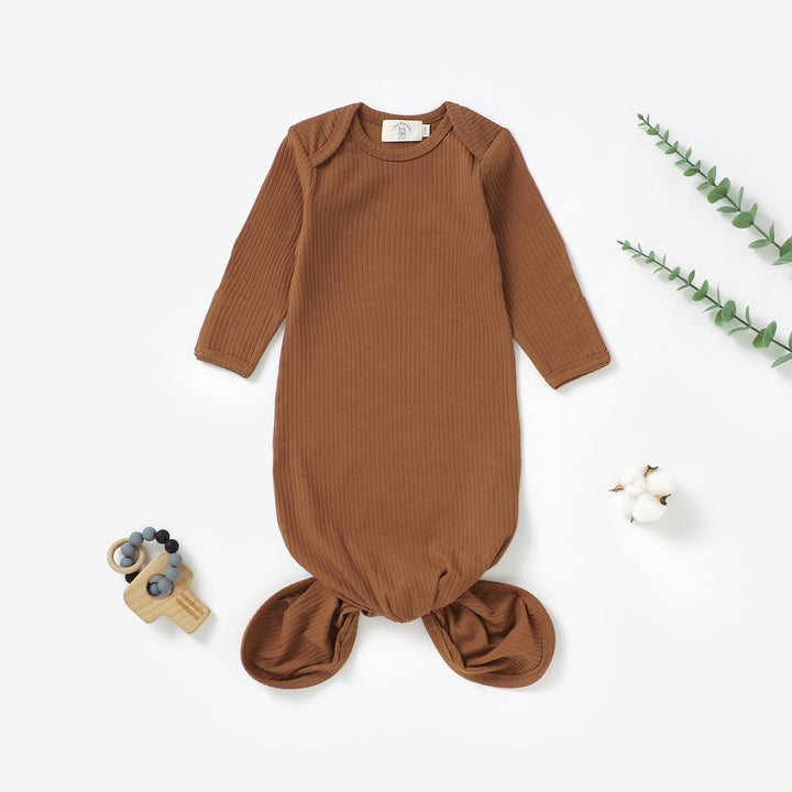 ORGANIC COTTON RIBBED NEWBORN GOWN 1 PCS | 0-6 MONTHS