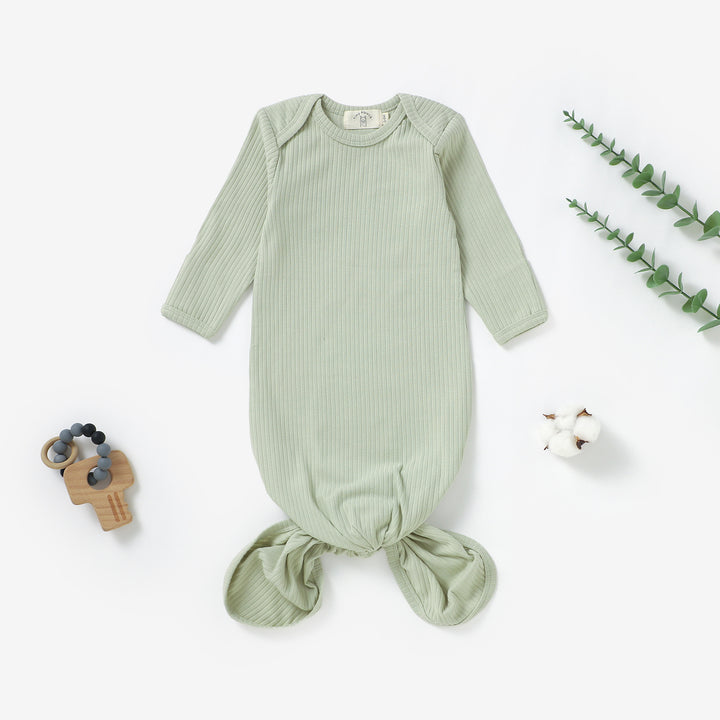ORGANIC COTTON RIBBED NEWBORN GOWN 1 PCS | 0-6 MONTHS