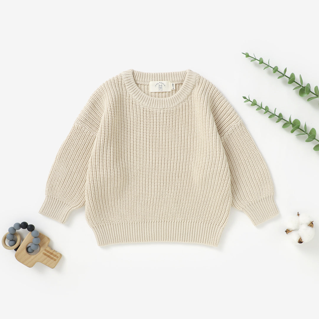 Organic Natural Cotton Baby Knitted Sweater | 0-3 Years