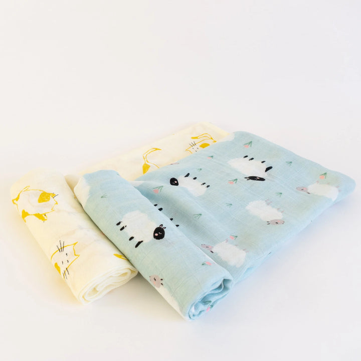 Large Bamboo Set of 2 Muslins 120x120cm