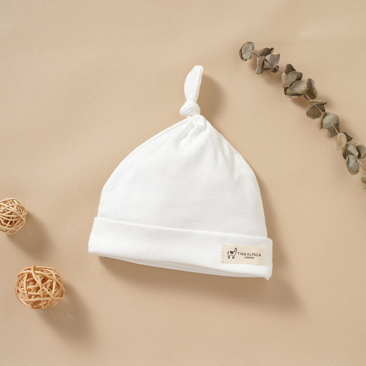 Organic Cotton Smooth Baby Hats Set of 3 (0-18 Months) (Ocean, White & Grey)