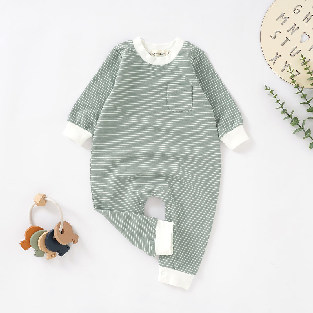 Organic Cotton Striped Jumpsuit 0-2 Years