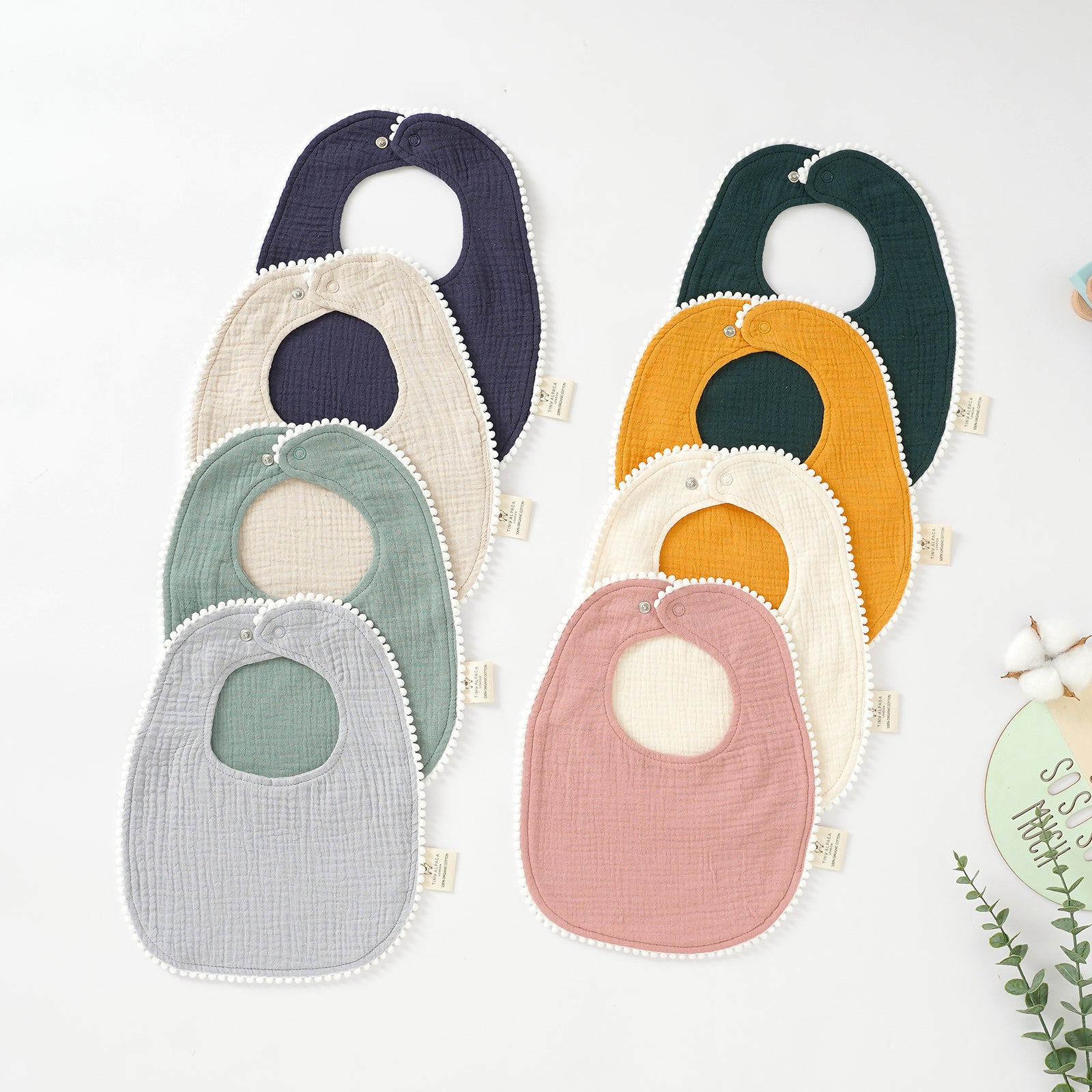 Linen discount baby bibs