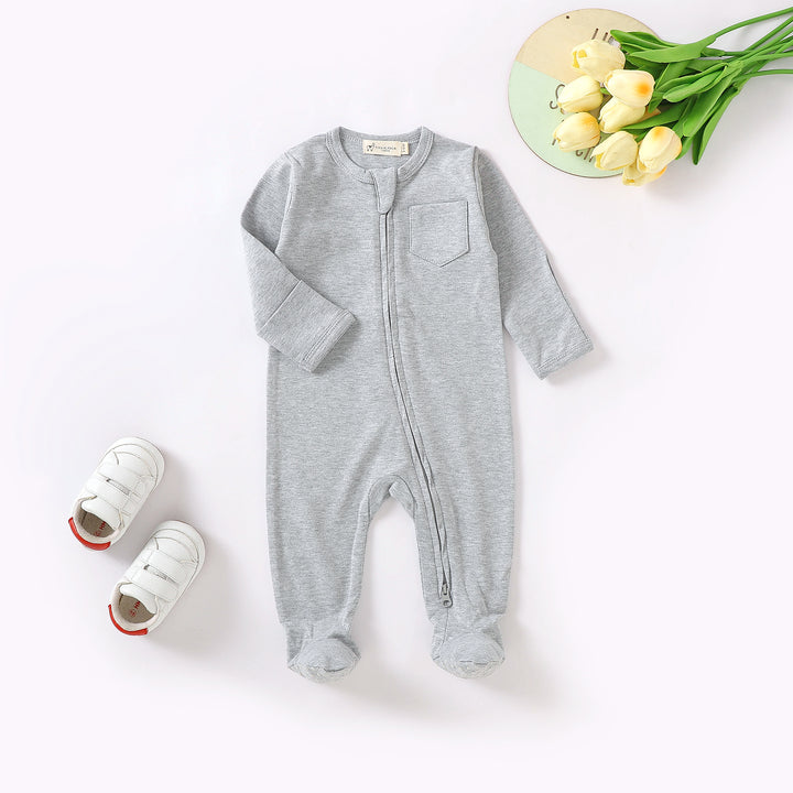 Organic Cotton Sleepsuit with Two Way Zipper | 0-24 M