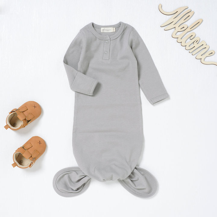 Organic Cotton Newborn Gown Set Of 2 (0-6 months) (Blush and Grey)