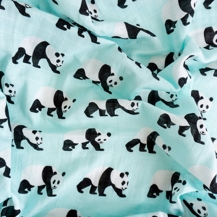Organic Cotton Swaddle Wrap "Panda" 120X120CM