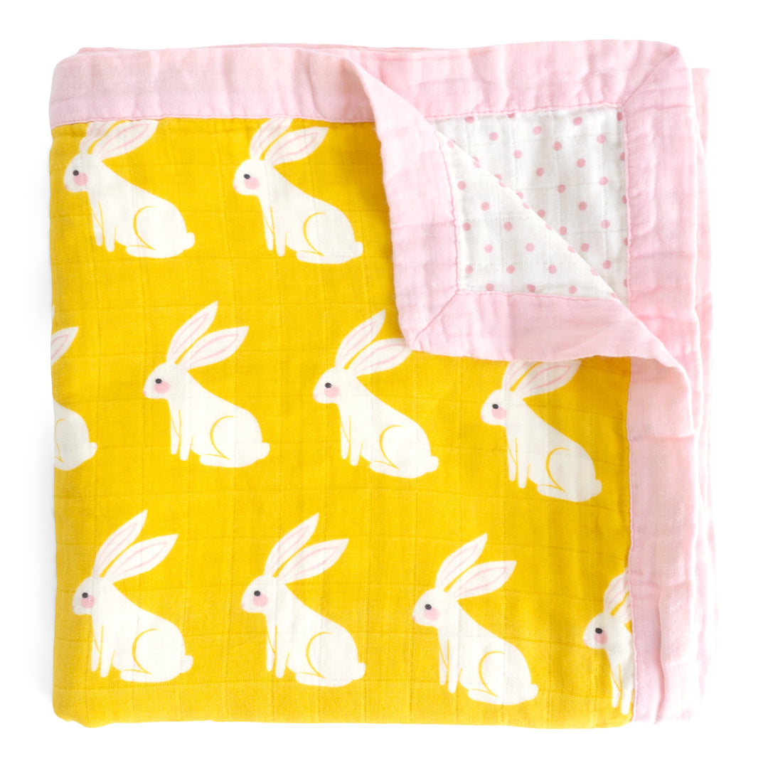 Organic Cotton Muslin Blanket "Rabbit" 120X120CM